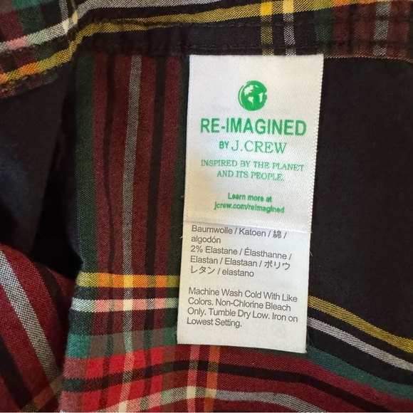 Crewcuts Plaid Poplin Shirt Long Sleeve Button Up Boys Size 12 - Picture 5 of 5